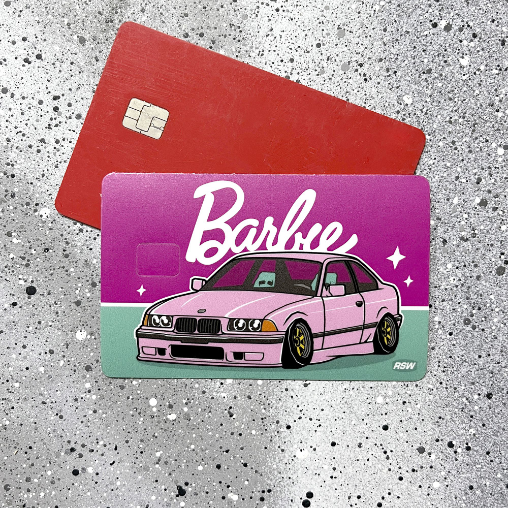 Наклейка на банковскую карту, BMW E36 Barbie #1