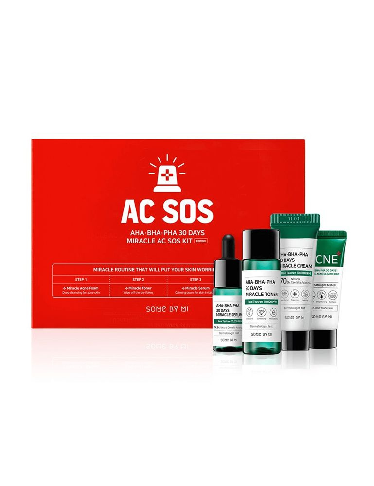 Some By Mi Набор миниатюр с кислотами для проблемной кожи AC SOS AHA-BHA-PHA 30 Days Miracle AC SOS Kit #1