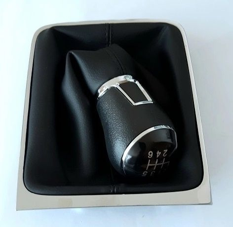Ручка КПП с чехлом черная, рамка хром (6 пер) для VW PASSAT B7 B6  #1