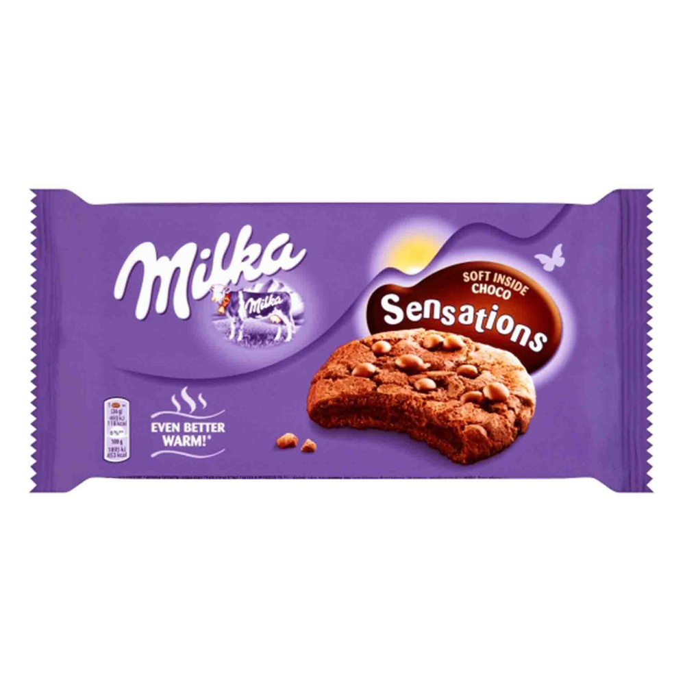 Milka печенье Sensations Soft Inside Choco Cookies, коричневое, 156 г ...