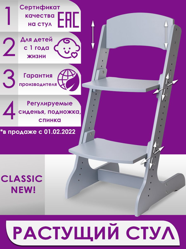 Растущий стул ALPIKA-BRAND ECO materials Сlassic, Рататуй, для детей с 1-го года жизни  #1