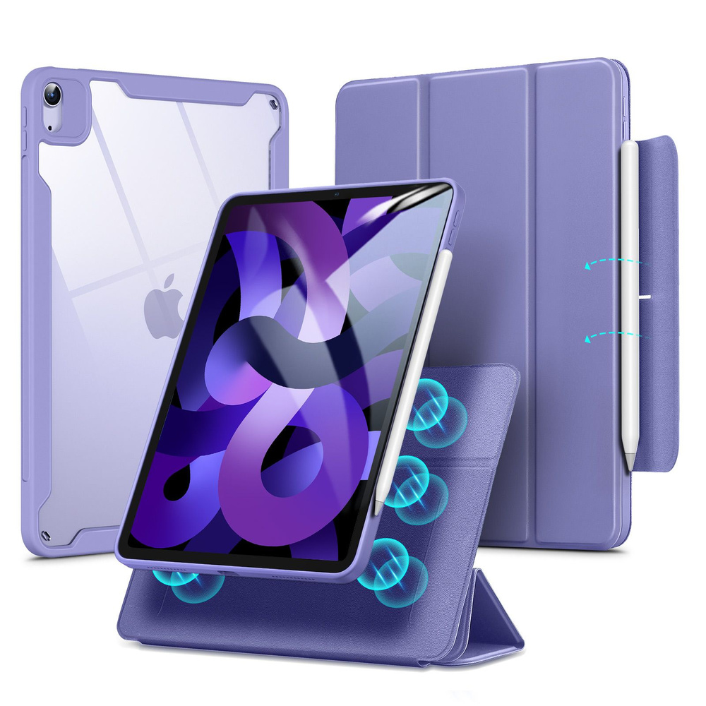 Чехол книжка ESR Rebound Hybrid Case 360 для iPad Air 4 (2020) / Air 5 (2022) - Lavender, сиреневый  #1