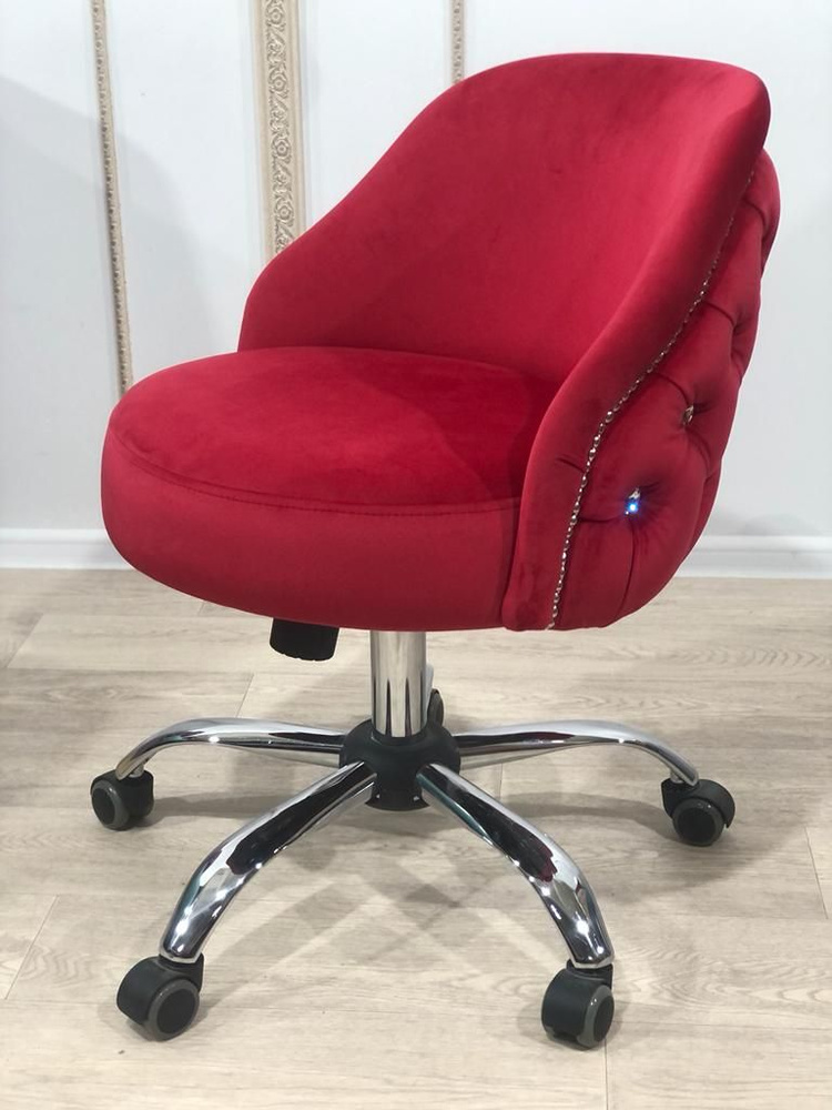 MJ mebel Офисный стул, Бук, Ткань, красный со стразами #1