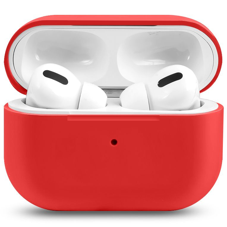 Ультратонкий силиконовый чехол для наушников Apple AirPods Pro / Эпл Аирподс Про / красный  #1