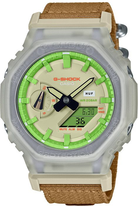 Противоударные мужские наручные часы Casio G-Shock GA-2100HUF-5A с подсветкой, будильником и секундомером #1