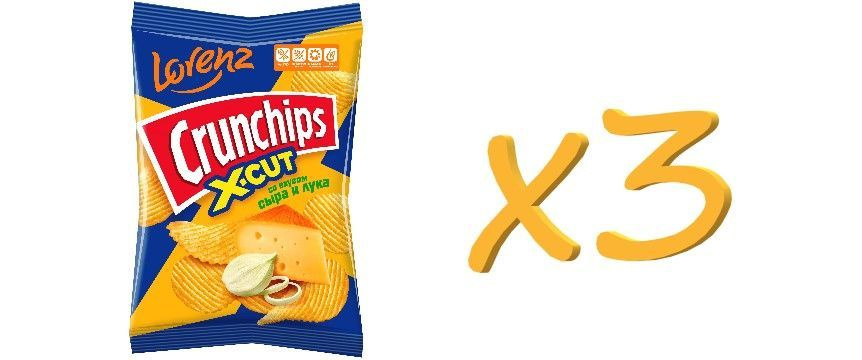 Чипсы Crunchips X-cut Сыр и Лук 70г #1