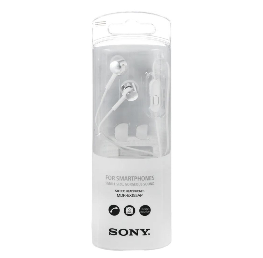 Фирменные наушники Sony MDR-EX155AP ,белый #1