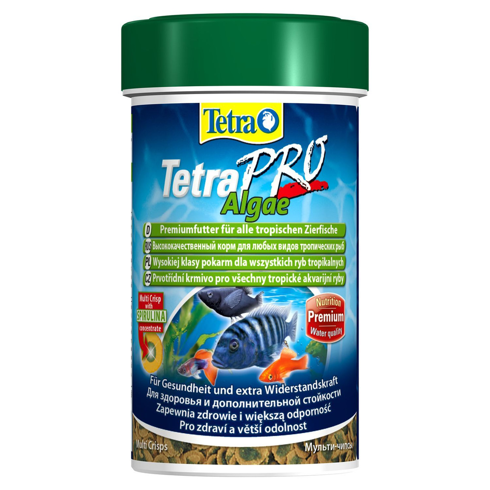 TetraPro Algae Multi-Crisps растительный корм для всех видов рыб в чипсах 100 мл  #1