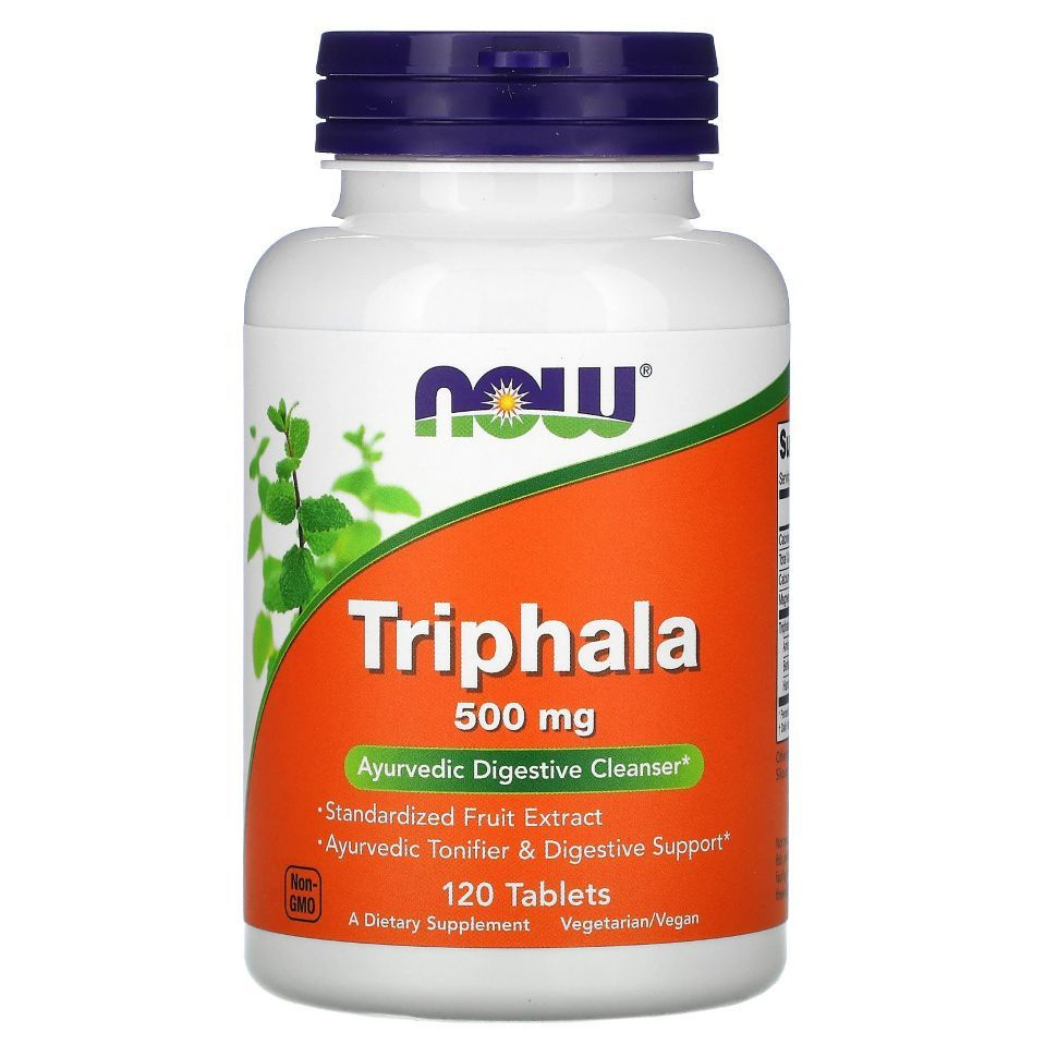 Трифала ("Triphala") (таблетки массой 1113 мг), для нормализации пищеварения, NOW Foods, 120 таблеток #1