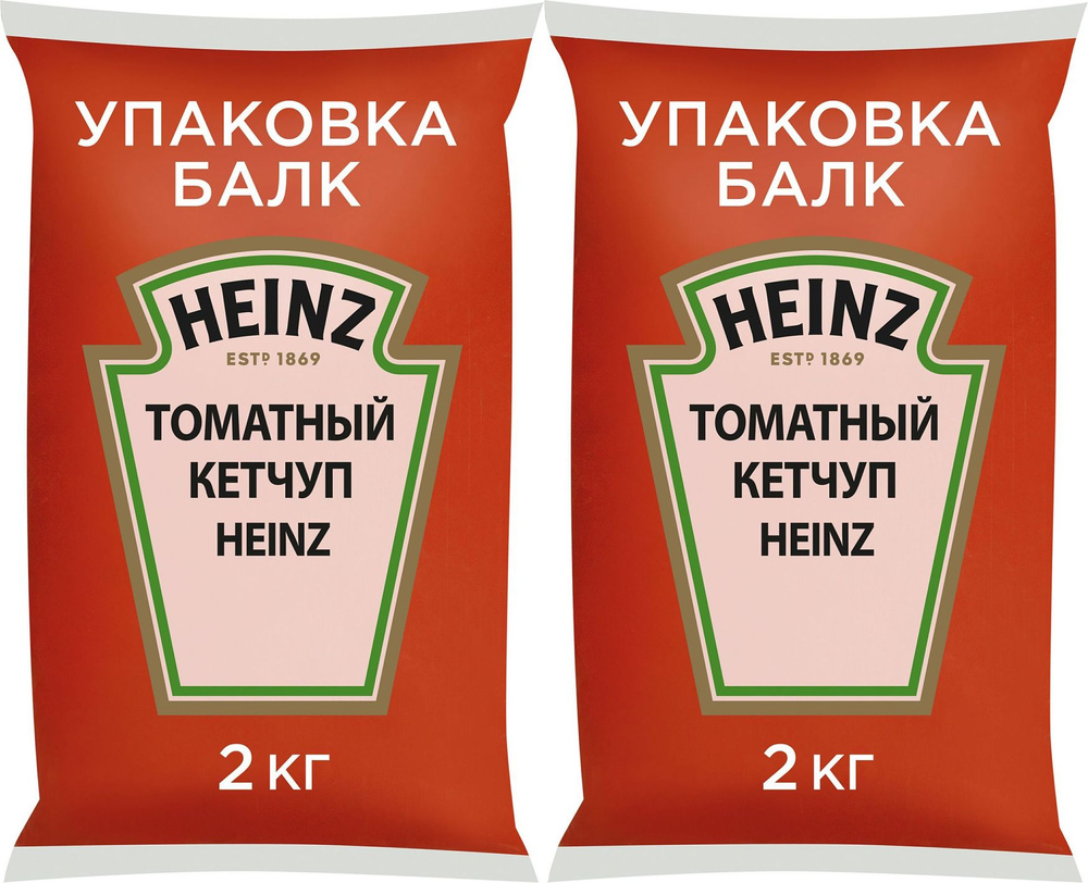 Кетчуп Heinz Томатный, комплект: 2 упаковки по 2 кг #1