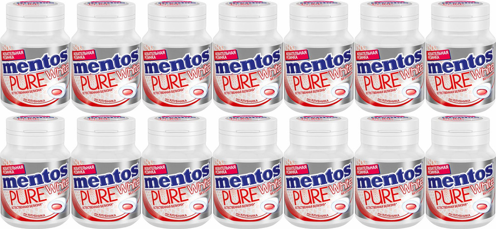 Жевательная резинка Mentos Pure White Клубника, комплект: 14 шт. #1