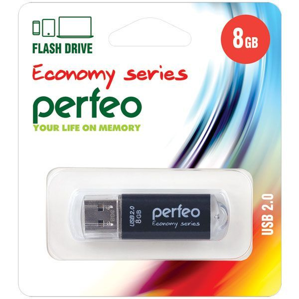 Perfeo USB-флеш-накопитель E01 8 ГБ, черный #1