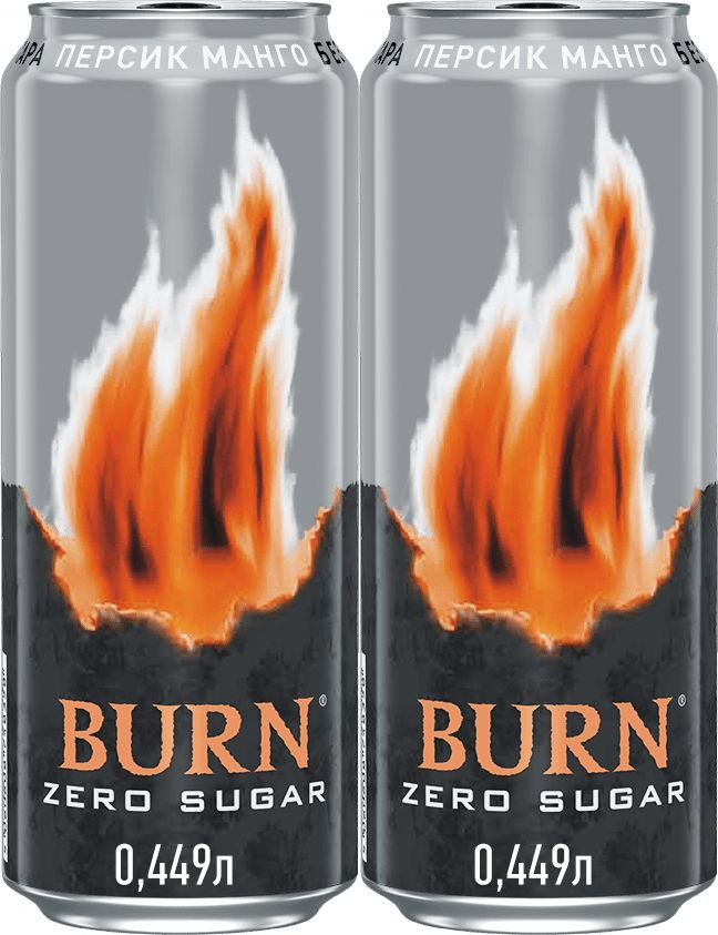 Энергетический напиток Burn Peach Zero персик-манго газированный безалкогольный 0,449 л, комплект: 2 #1