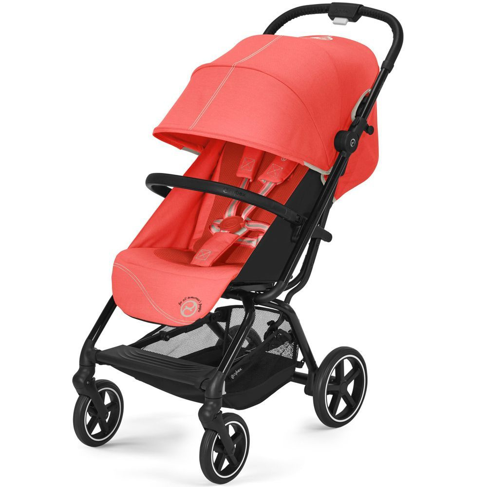 Коляска прогулочная Cybex Eezy S Plus 2 BLK с дождевиком, цвет Hibiscud Red коралловый  #1