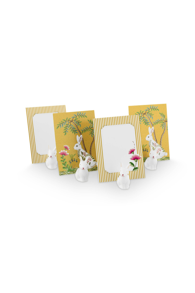 Набор из 4-х держателей с карточками La Majorelle Yellow Hare #1