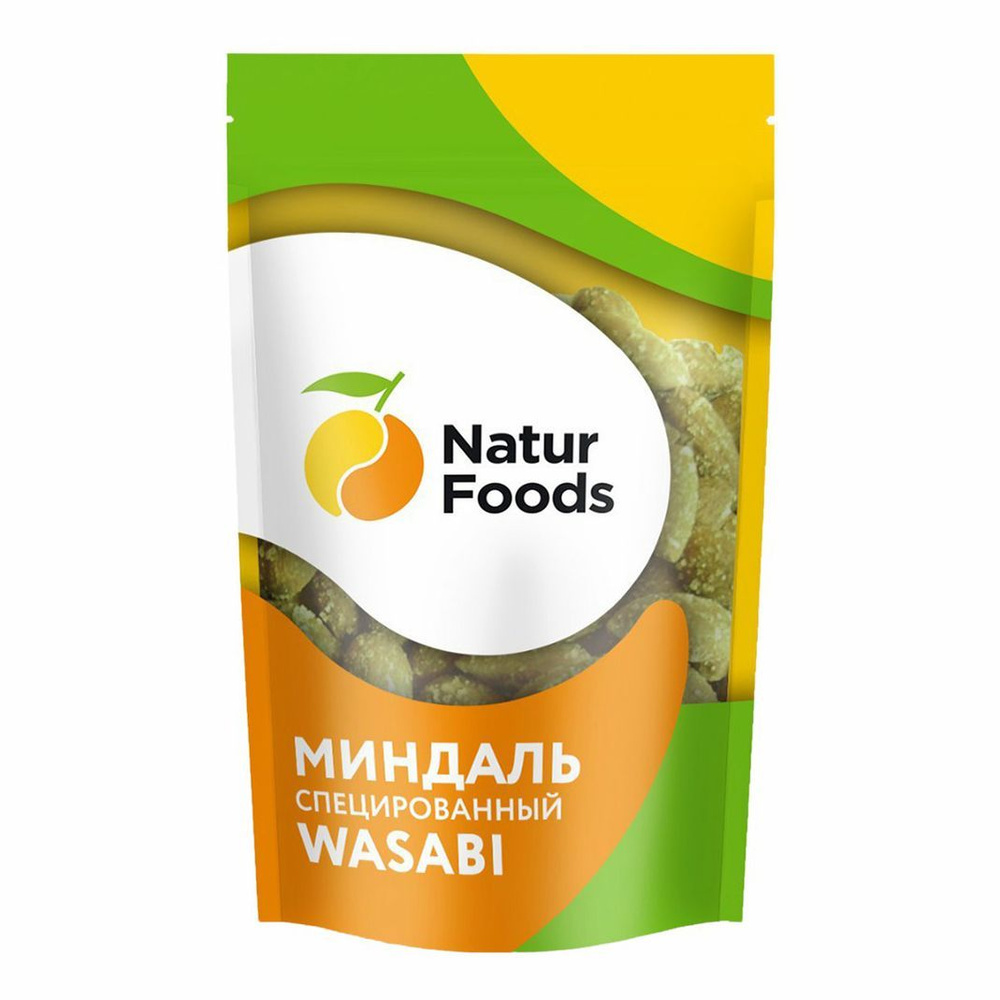 Миндаль NaturFoods Wasabi жареный очищенный соленый со специями 130 г  #1