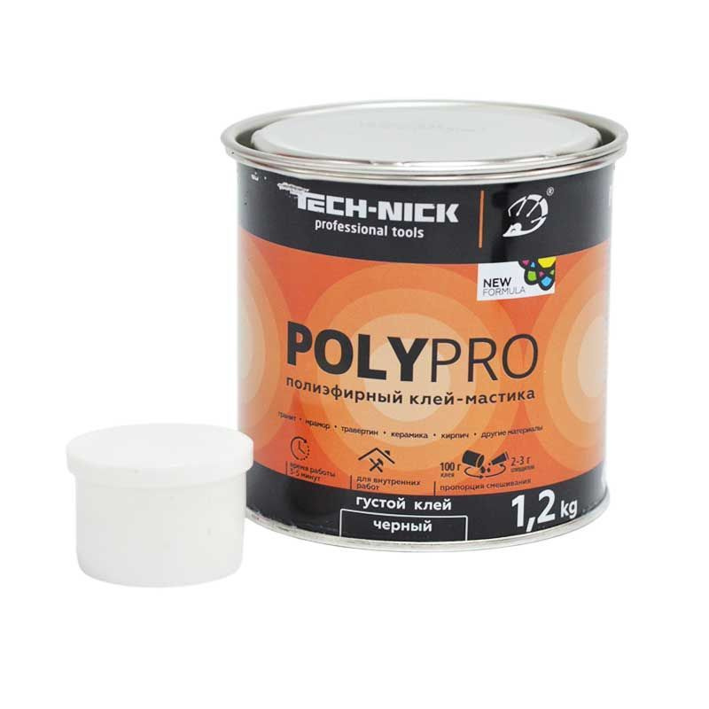 Клей полиэфирный PolyPro (черный/густой) 1,2кг TECH-NICK #1