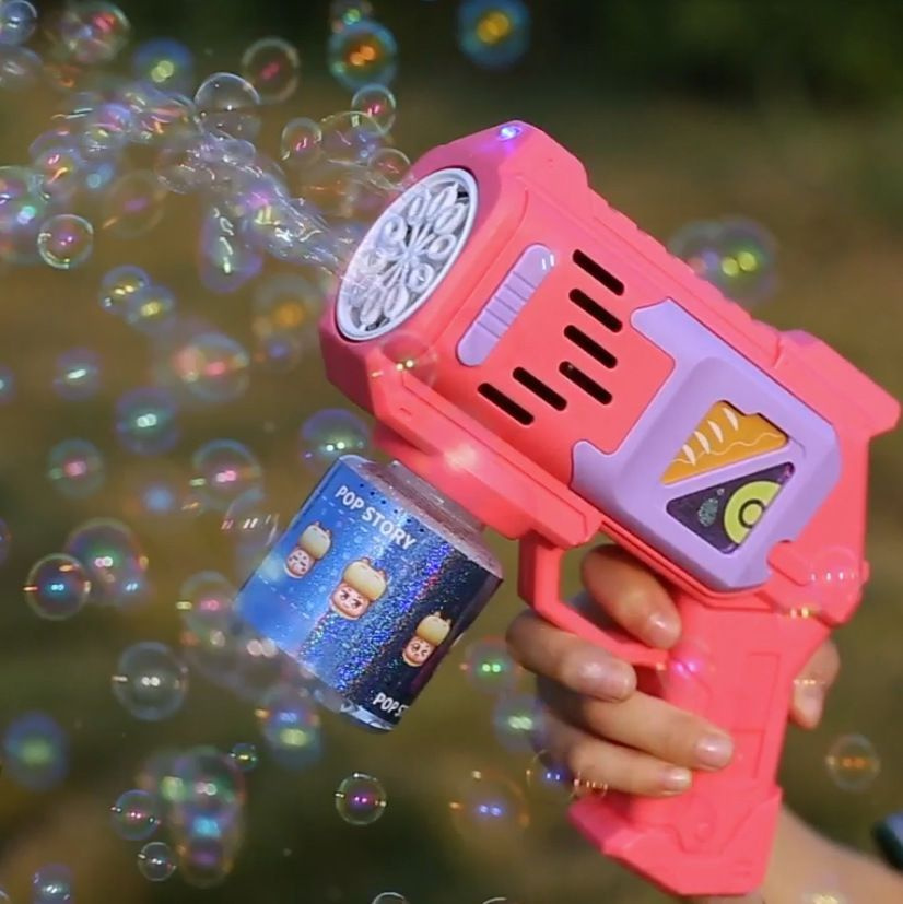 Набор генератор мыльных пузырей , розовый , автоматический.  #1