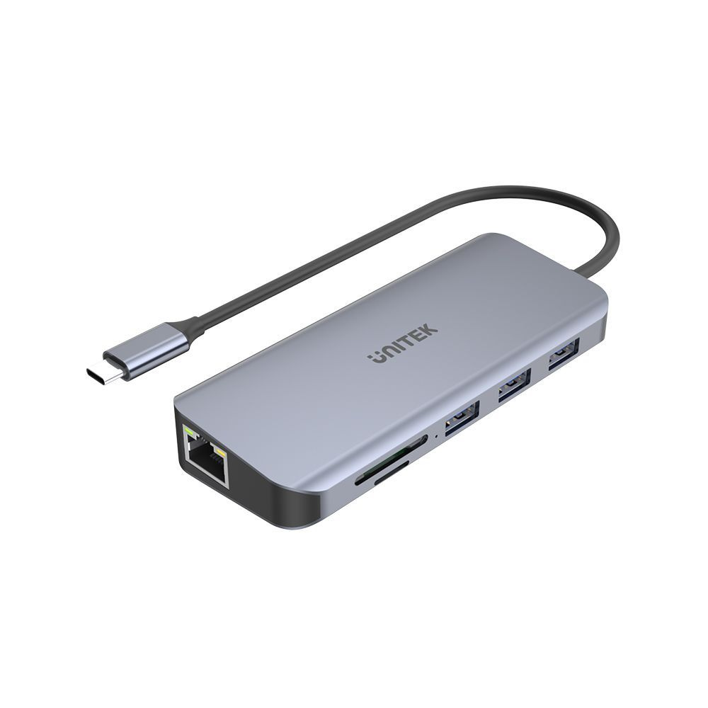 USB-концентратор (хаб) Unitek 9 в 1 (3 x USB A, USB C PD, 4K HDMI, VGA, RJ45, SD/Micro SD), цвет серый #1