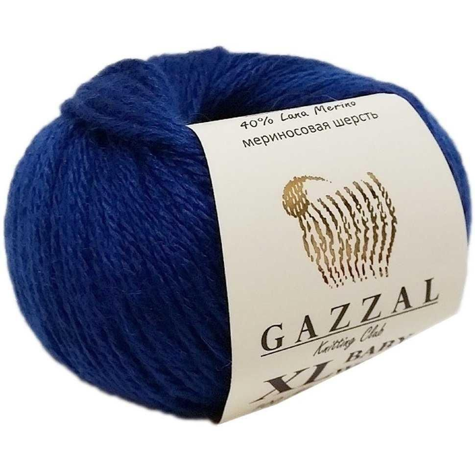 Пряжа полушерсть для вязания GAZZAL Baby Wool XL (Газзал Бэби Вул ХЛ), 1 шт цвет 802 синий  #1