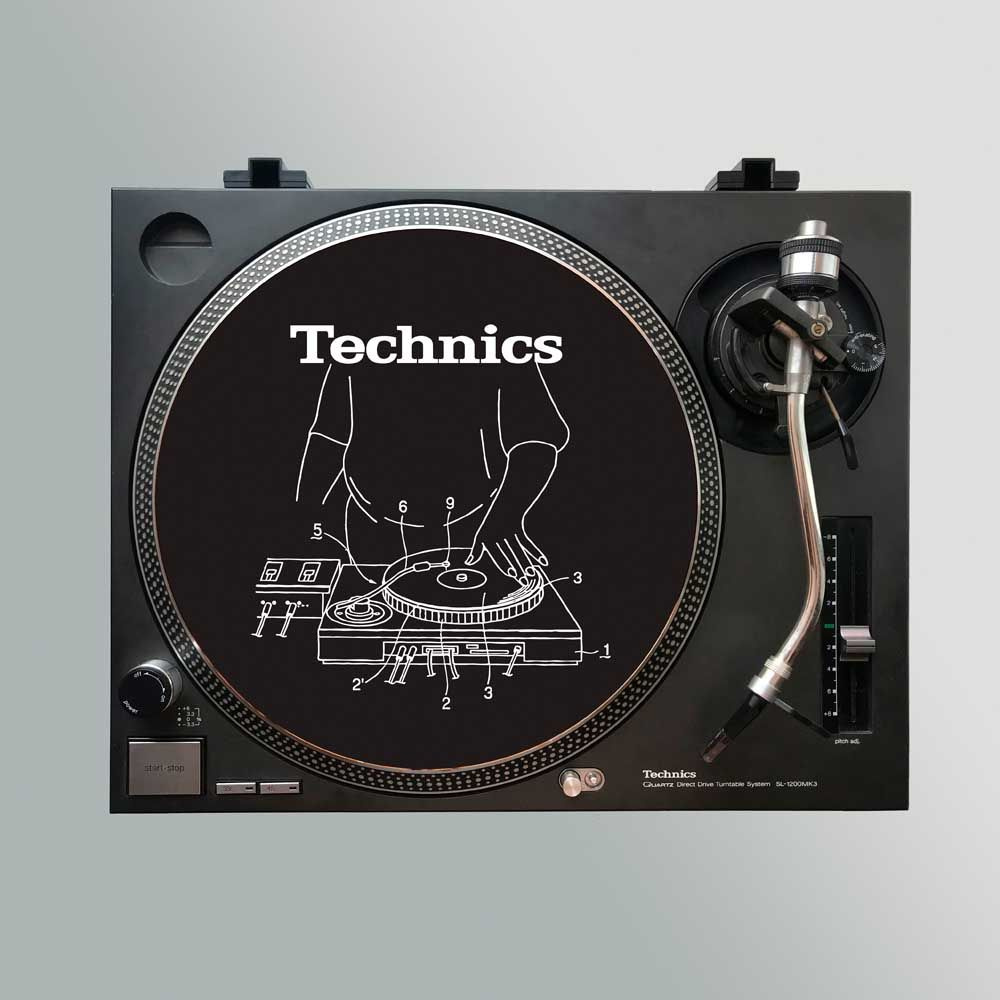 Слипмат Stereo Slipmats Technics Scheme Black 3мм #1