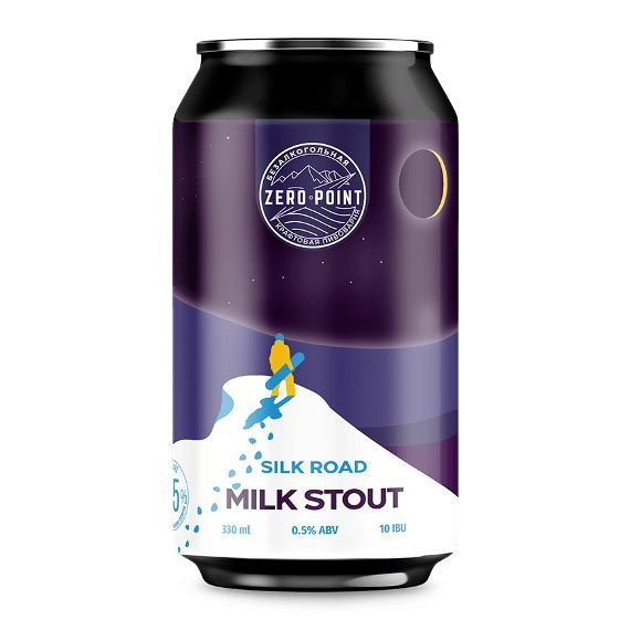 Milk Stout Silk Road, пиво безалкогольное, Zero Point, банка 0,33мл #1