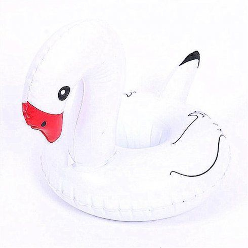 Надувной подстаканник для напитков в бассейн / Детская надувная игрушка в ванную, Белый Лебедь  #1
