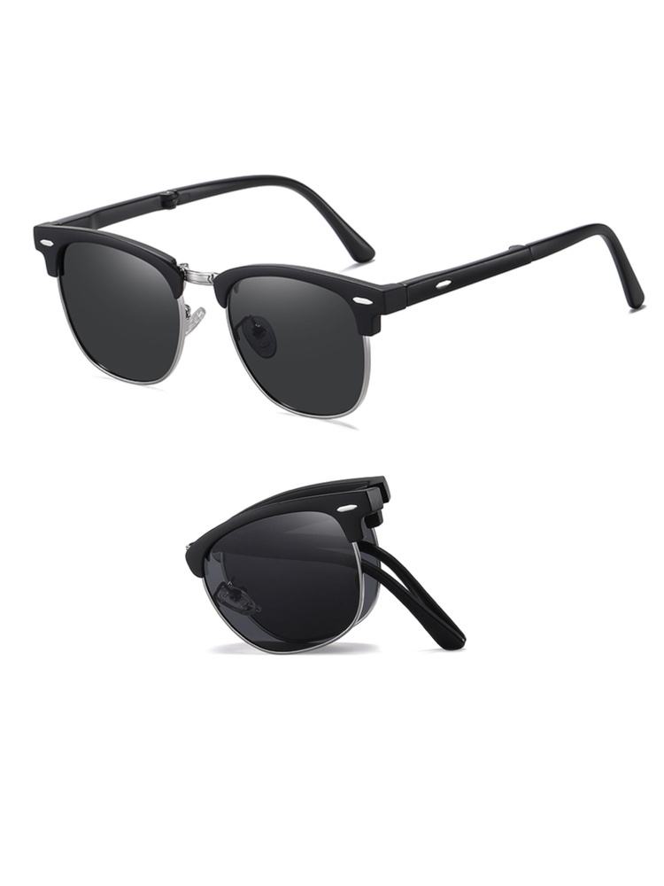 Солнцезащитные очки DORIZORI со складной оправой, унисекс на любой тип лица TR3101 Silver модель 18 цвет #1