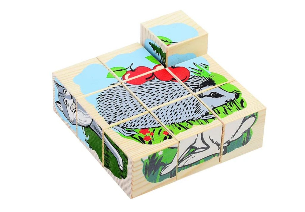 Кубики "Животные леса" 9 кубиков Томик #1