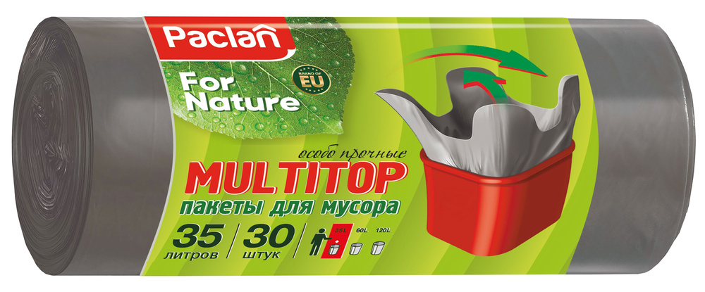Мешки для мусора Paclan for Nature Multitop, 35 л, 30 шт #1