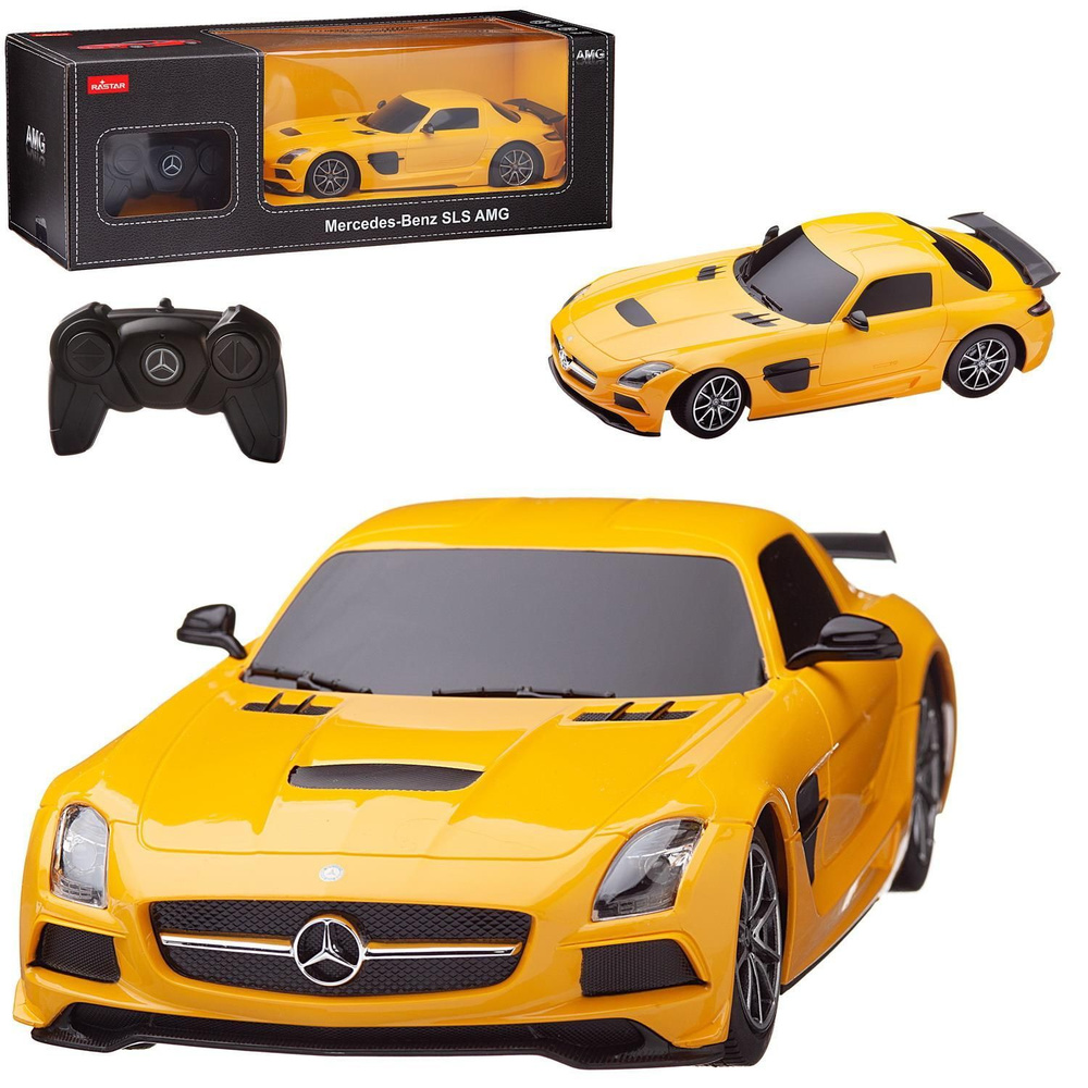 Машина р/у 1:18 Mercedes-Benz SLS AMG Цвет Желтый #1