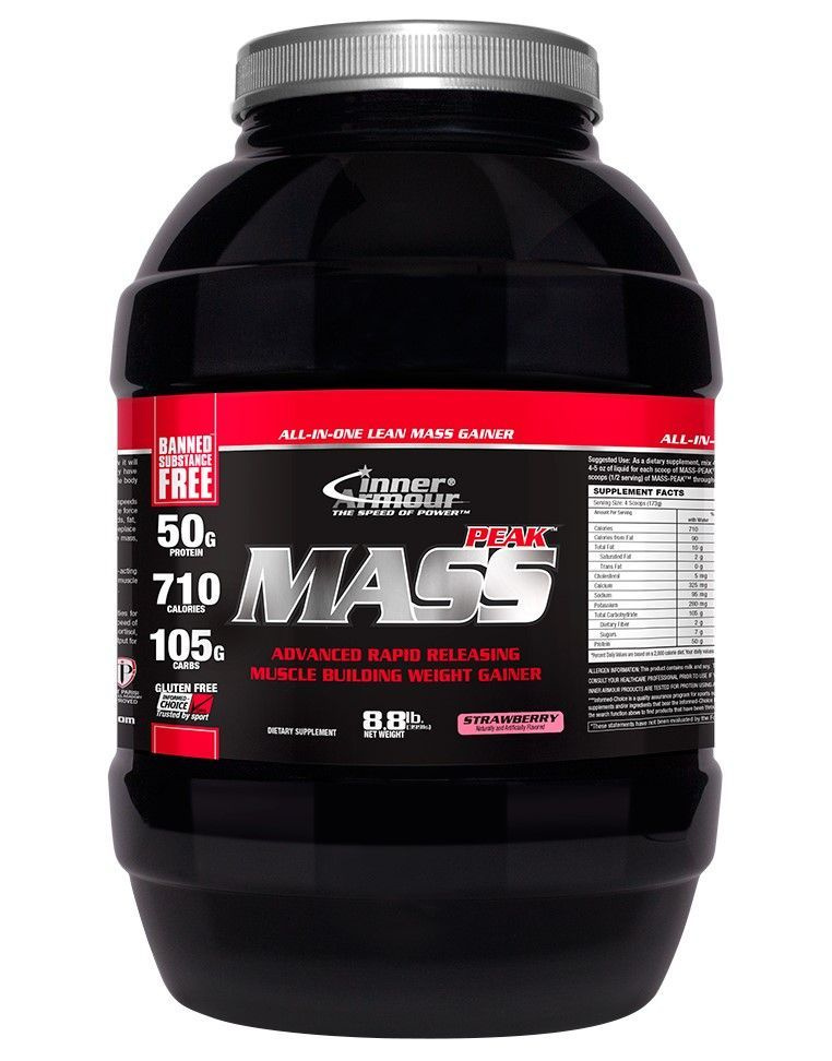 Гейнер InnerArmour Mass Peak Gainer 8,8 lb (4000грамм) клубника #1