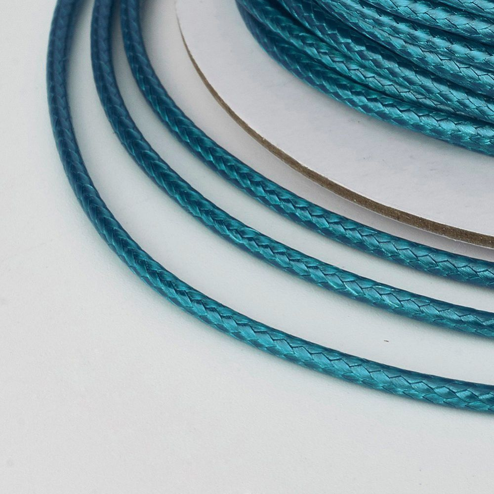 Шнур вощеный, намотка 20 метров, сине-зеленый, d 0.5 мм, для рукоделия, плетения  #1
