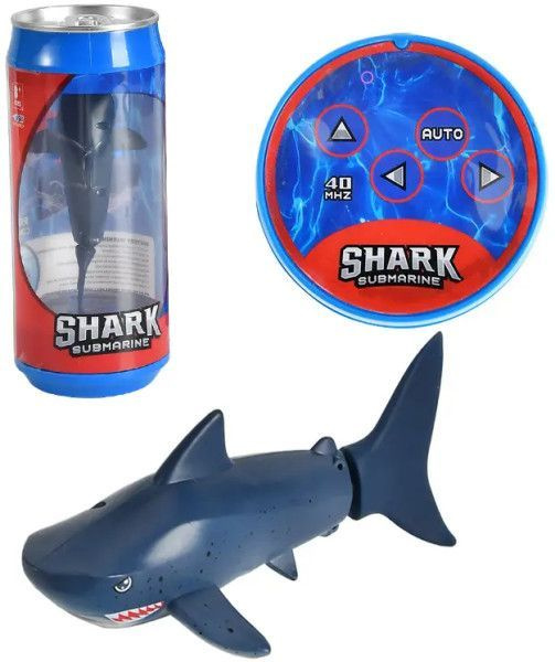 Радиоуправляемая рыбка-акула (синяя, водонепроницаемая в банке) - 3310H-BLUE  #1