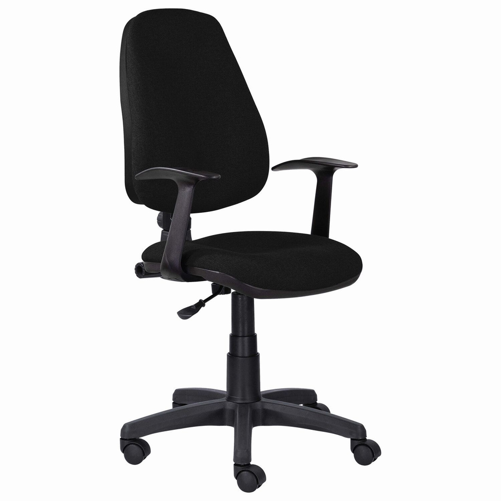 Кресло компьютерное Brabix "Comfort MG-321", регулируемая спинка, ткань, черное  #1