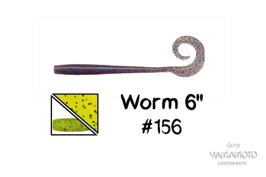 Приманка силиконовая GARY YAMAMOTO Worm 6" #156 #1