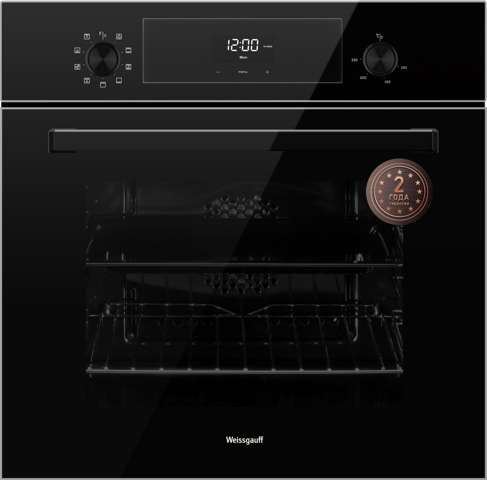Weissgauff духовой шкаф EOV 306 SB Black Edition, с Грилем и Конвекцией, 9 функций, Эмаль SMART CLEAN, #1