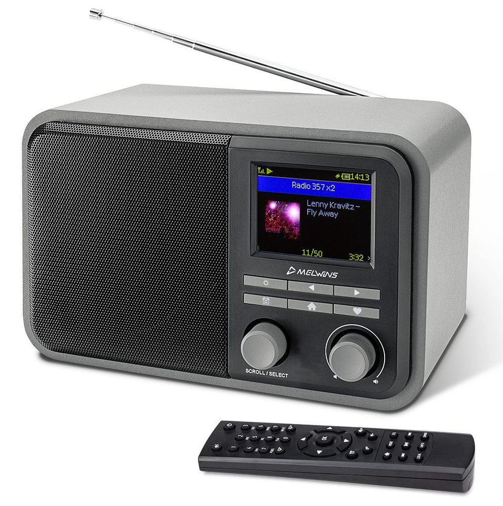 Интернет радио Melwins MA-330D (Работа от аккумулятора, Wi-Fi, FM, DAB, Bluetooth, цветной дисплей, выход #1