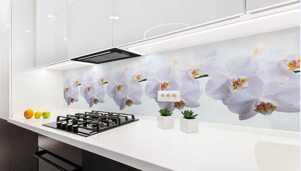 Кухонный фартук на стену. Панель интерьерная Нежная орхидея 600*3000мм (0,75мм)  #1