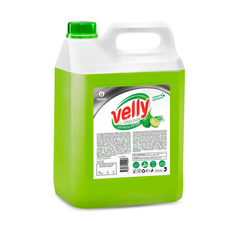 Средство для мытья посуды GRASS Velly Premium Лайм и мята, 5 л #1