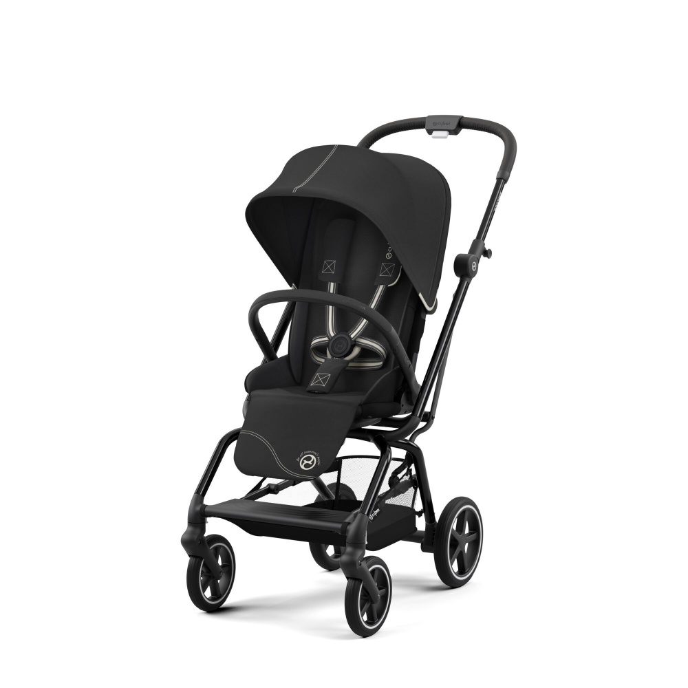 Прогулочная детская коляска Cybex Eezy S Twist+ 2 BLK Moon Black, с реверсивным блоком, компактно складывается #1