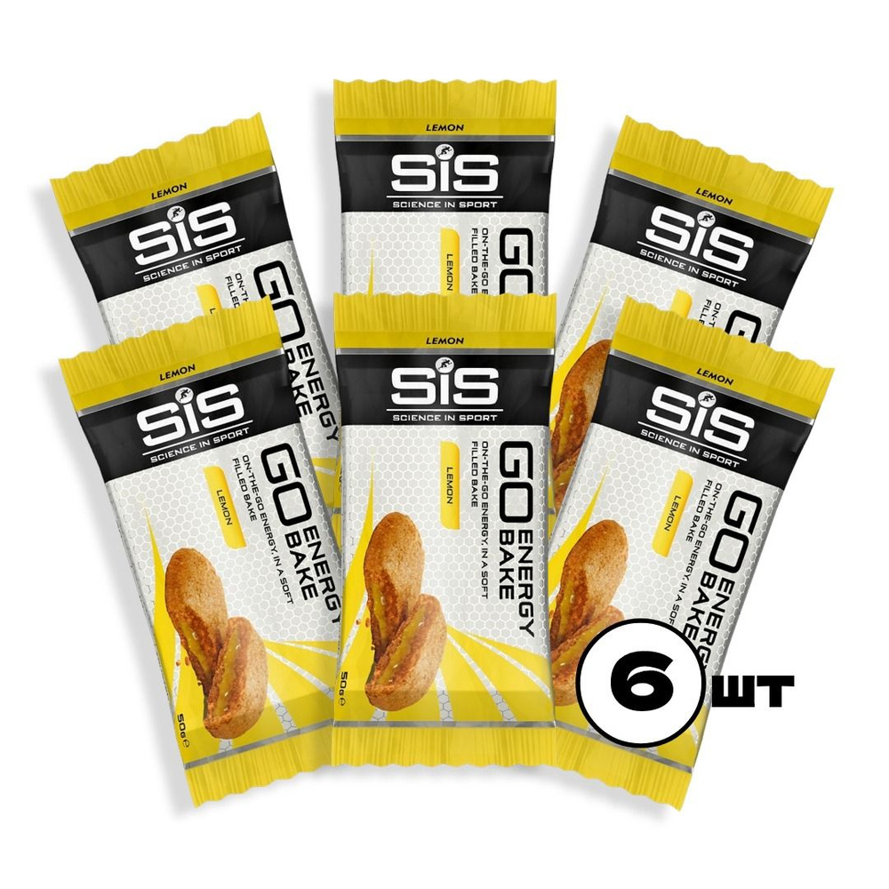 Энергетические батончики SCIENCE IN SPORT (SiS) GO Energy Bake 6 x 50 г, Лимон  #1