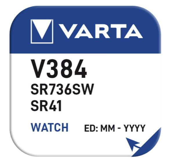 Батарейка Varta 384 (SR41SW) BL1 Silver Oxide 1.55V Швейцария #1