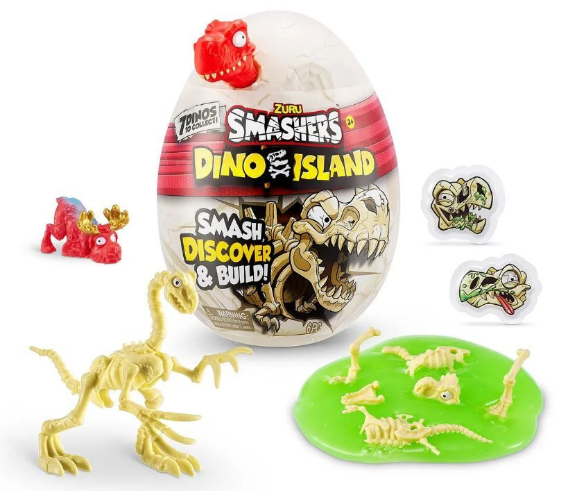 Zuru Smashers Dino Island Нано Яйцо динозавра 7495SQ1-S001 красный 14 см #1