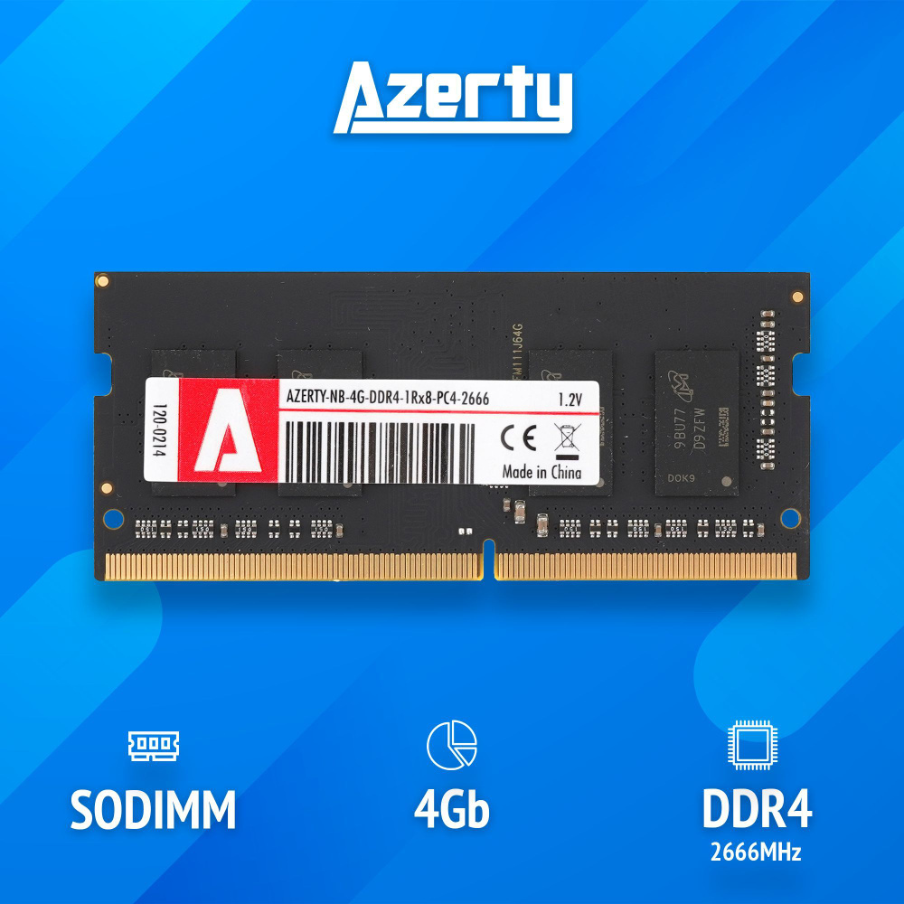 Azerty Оперативная память SODIMM 4Gb NB-4G-2666 1x4 ГБ (120-0214) #1