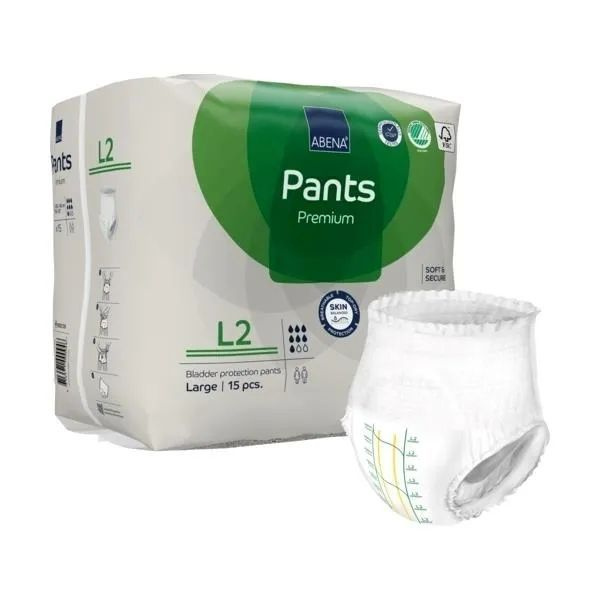 Подгузники трусики для взрослых ABENA Pants L2 Ночные, объем в бедрах 100-140 см 15 шт, дневные подгузники #1