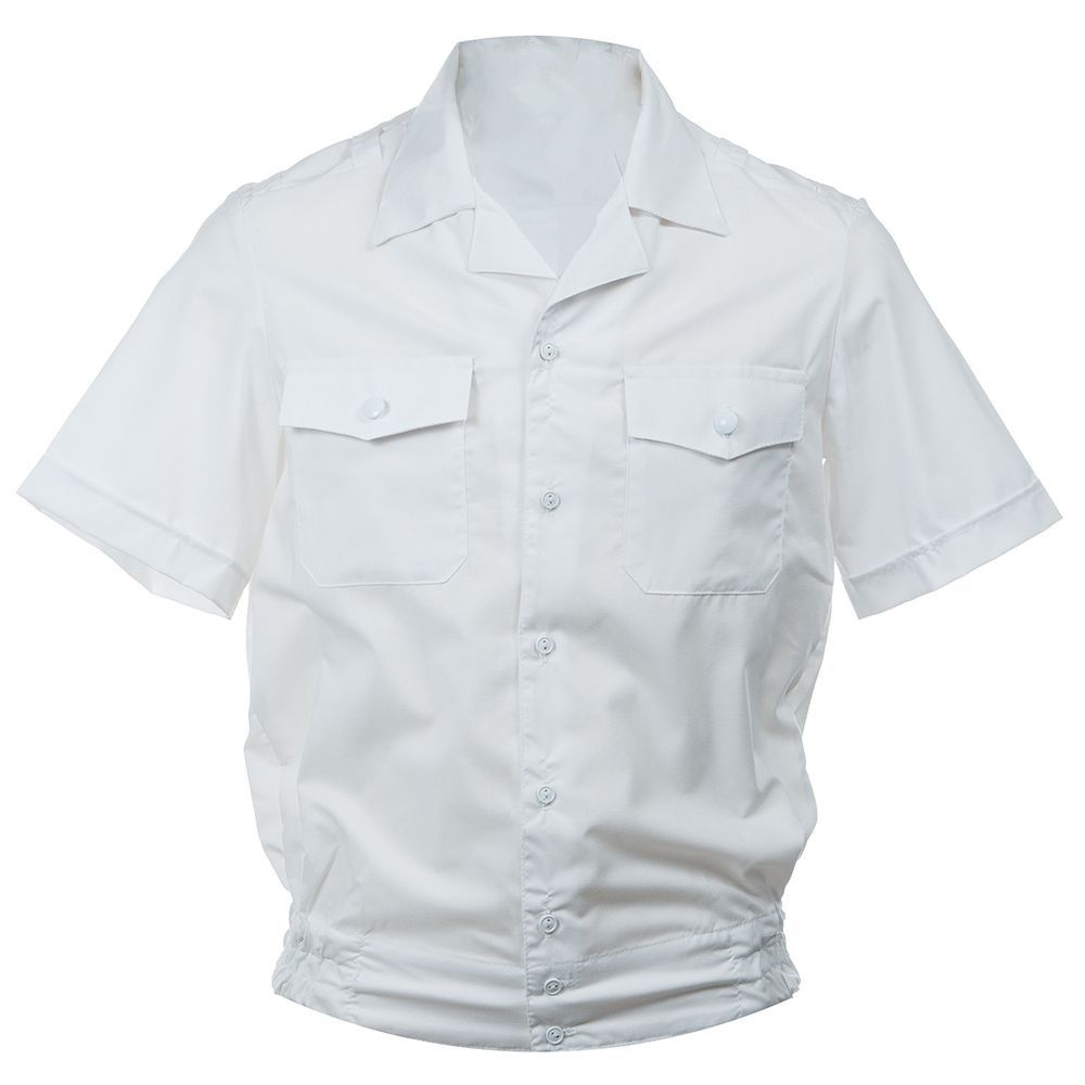 Рубашка мужская (сорочка) форменная уставная белая парадная, с коротким рукавом и отложным воротником #1