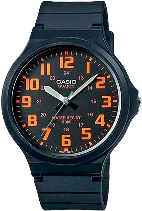 Кварцевые мужские наручные часы Casio Collection MW-240-4B с арабскими цифрами  #1