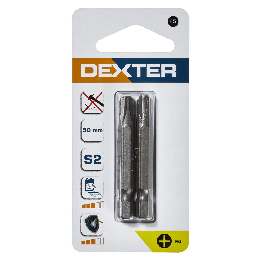 Бита крестовая Dexter XM45DT-3 PH3x50 мм, 2 шт. #1