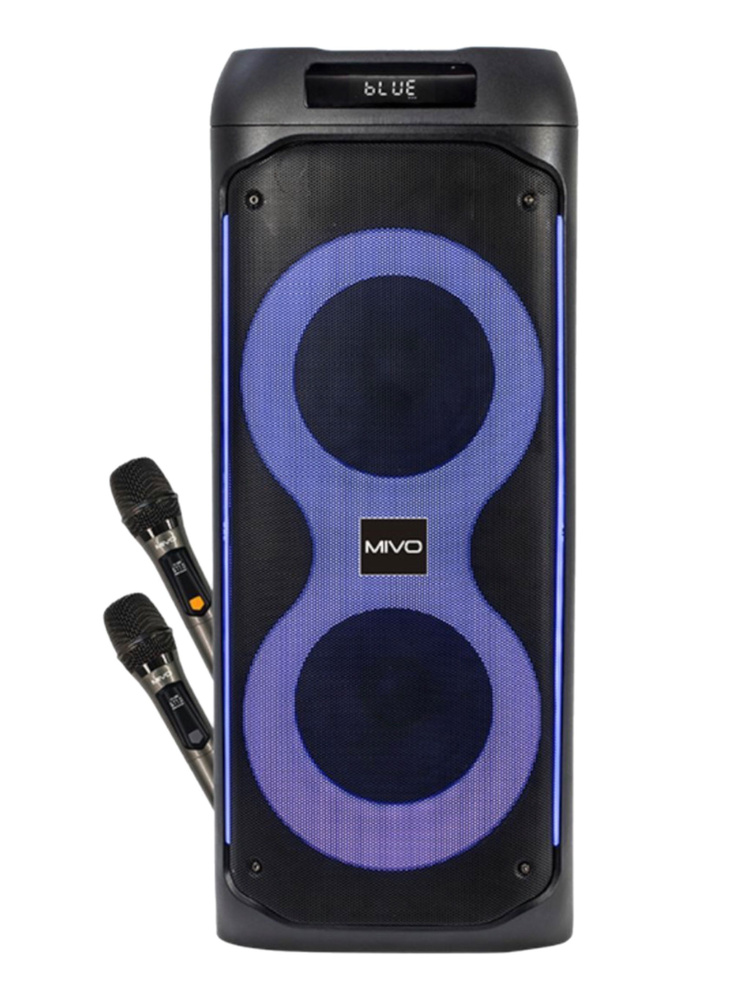 Беспроводная караоке колонка с 2 микрофонами и RGB подсветкой  #1